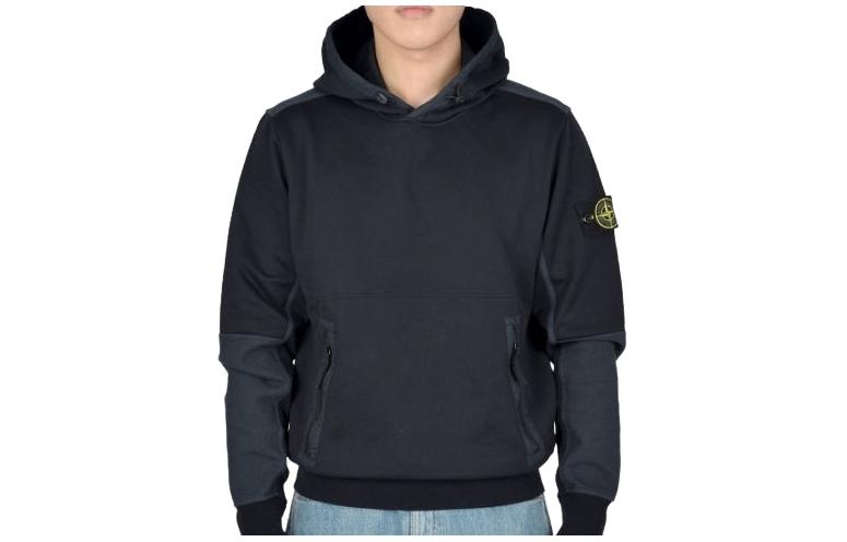 Stone Island Logo Hoodie Grey Pullover Long Sleeve 801565777-V0020