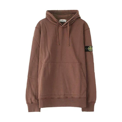 Stone Island Logo Hoodie Menswear Brown Long Sleeve 721564151-V0076