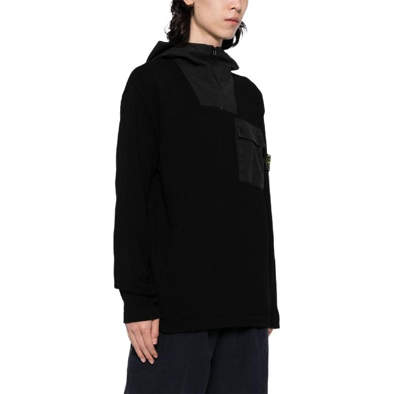 Stone Island Logo Hoodie Pullover Sweater  Black 8015510D3-V0029 圖 5