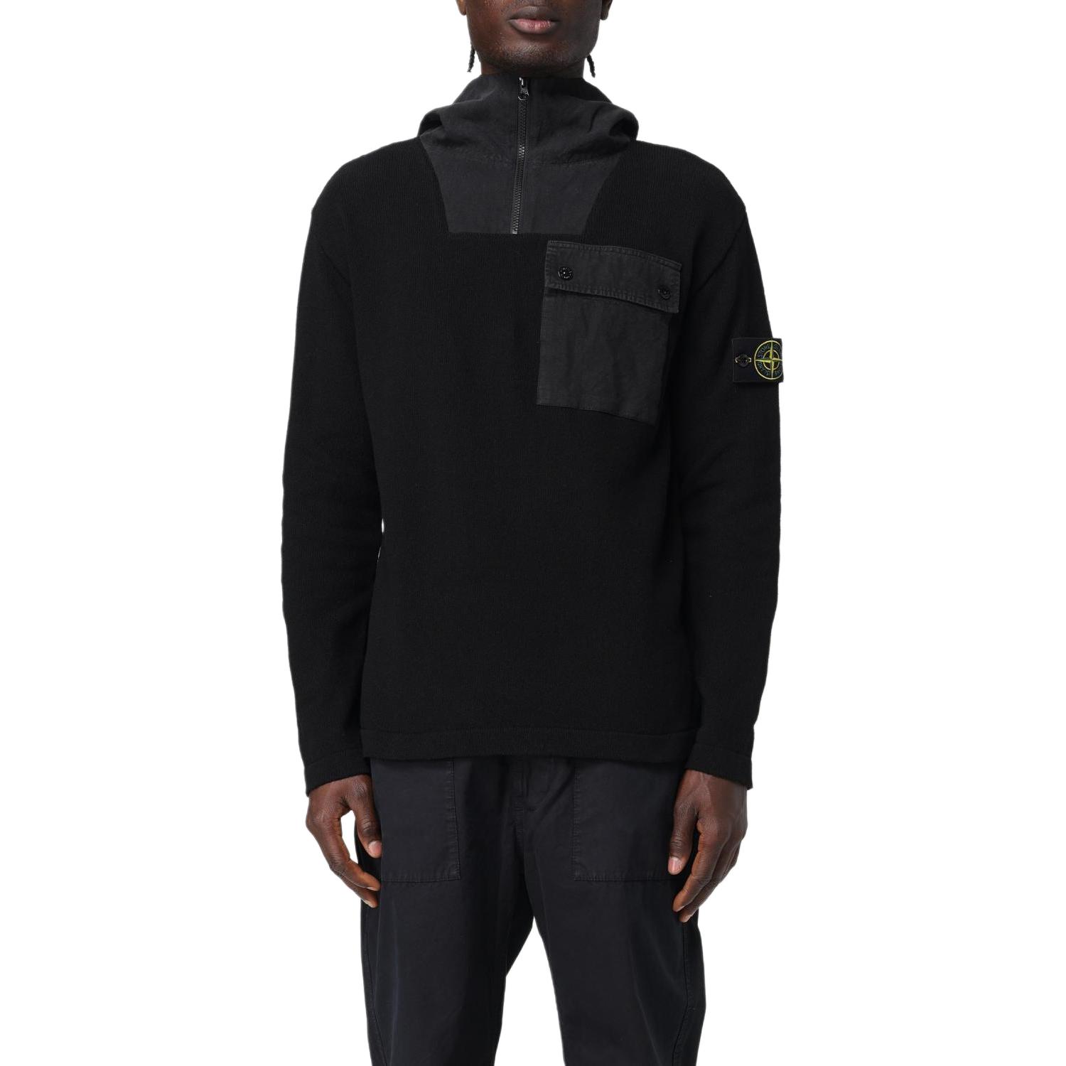 Stone Island Logo Hoodie Pullover Sweater  Black 8015510D3-V0029 圖 6