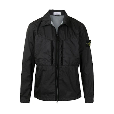 Stone Island Logo Lettering Zip-Up Loose Jacket Navy Blue - 741510523-V0020