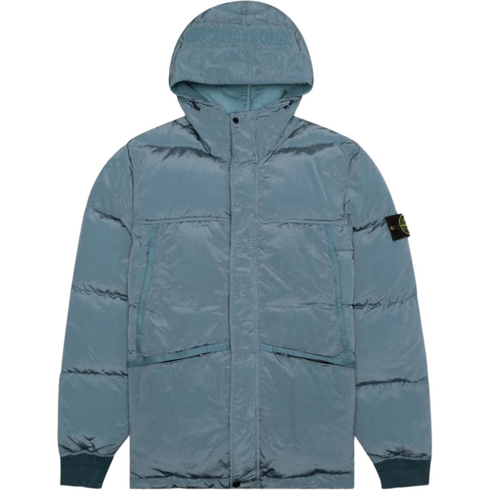 Stone Island Logo Long-Sleeve Jacket for Men Pink Blue 751544508-V0046