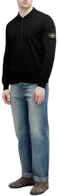 Stone Island 經典黑色長袖徽標POLO衫 8015543B2-V0029 Lookbook Stone Island 經典黑色長袖徽標POLO衫 8015543B2-V0029