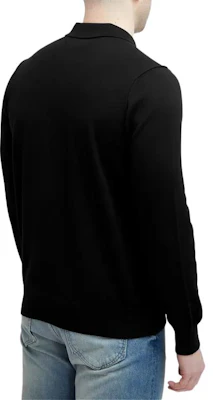 Stone Island 經典黑色長袖徽標POLO衫 8015543B2-V0029 Shop Stone Island 經典黑色長袖徽標POLO衫 8015543B2-V0029