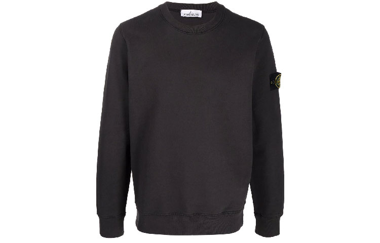 Stone Island Logo Long Sleeve Sweatshirt Men’s - Charcoal Grey 751563020-V0065
