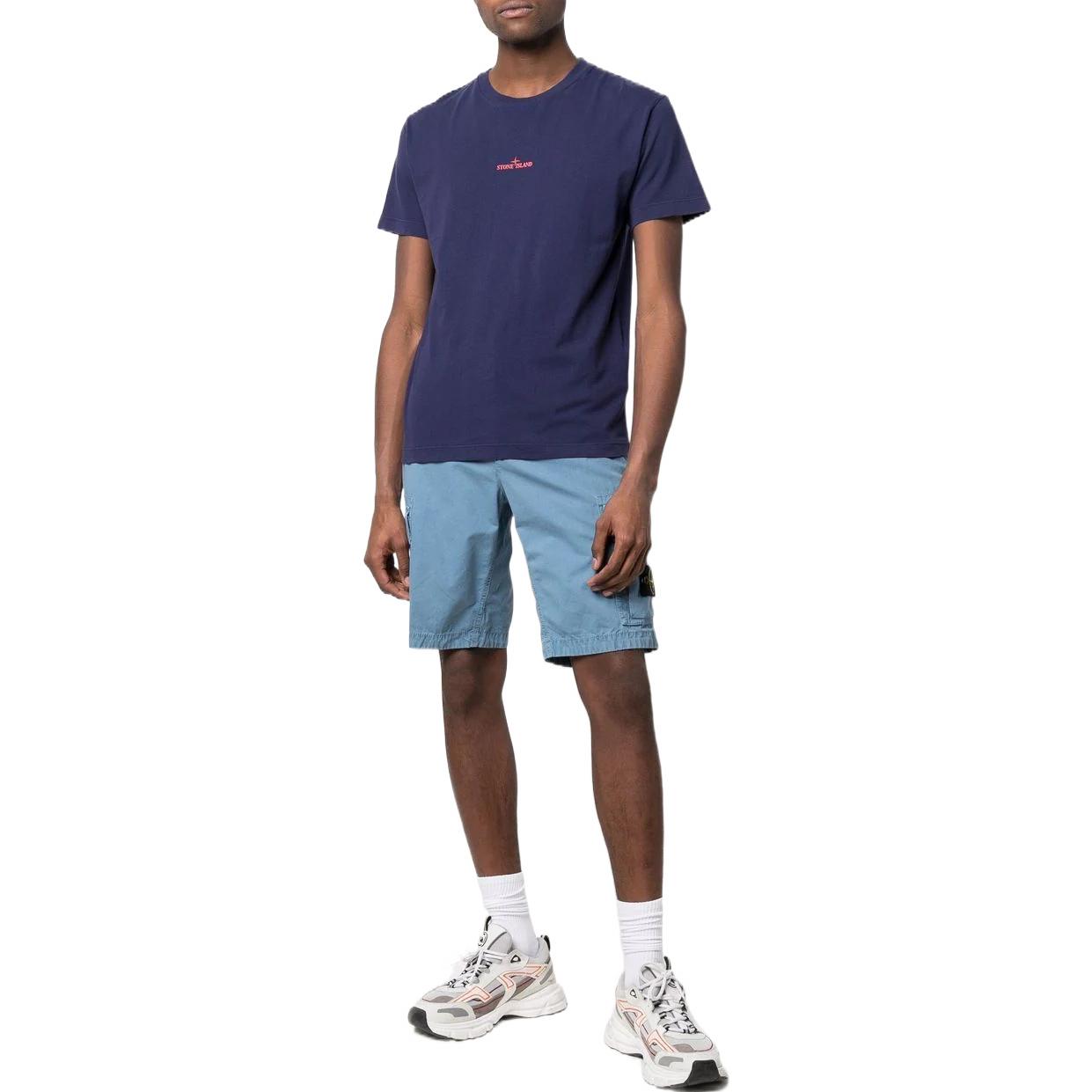 STONE ISLAND Logo Mid-Rise Cotton Casual Straight Shorts Men - Summer Style. 7615L11WA-V0146 圖 3