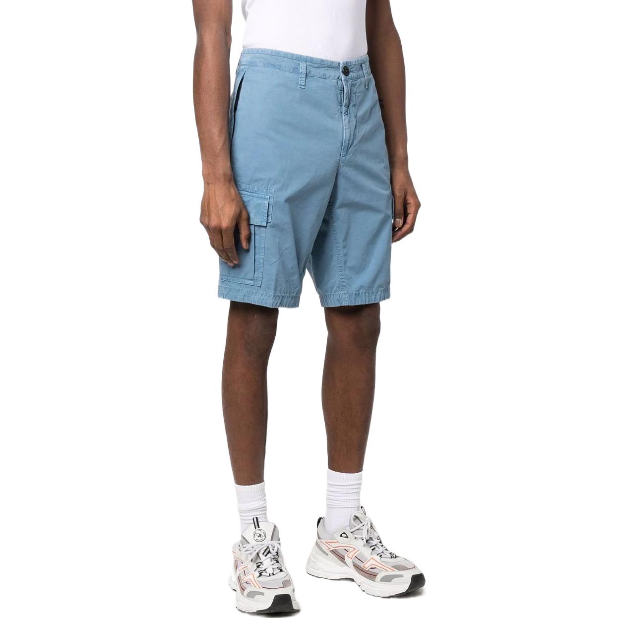 STONE ISLAND Logo Mid-Rise Cotton Casual Straight Shorts Men - Summer Style. 7615L11WA-V0146 圖 4