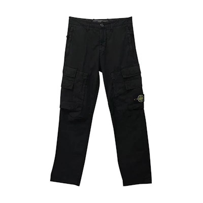 STONE ISLAND Logo Mid-Rise Straight Cargo Pants Men’s Black 791530510-V0029