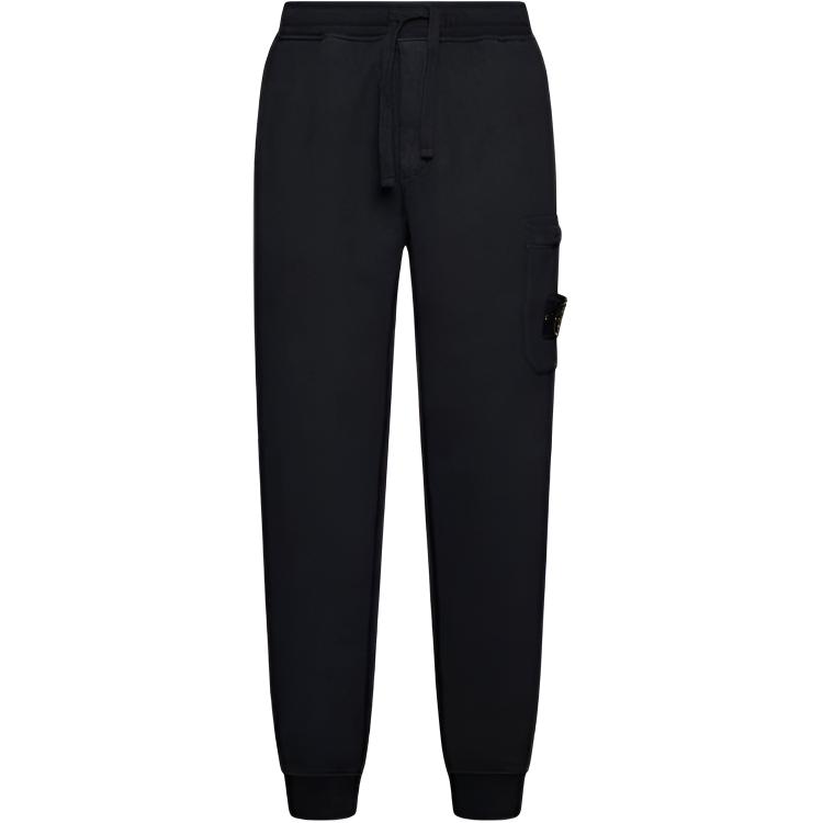 STONE ISLAND Logo Patch Black Jogger Knit Pants Men’s Casual Sportswear. 791562620-V0029
