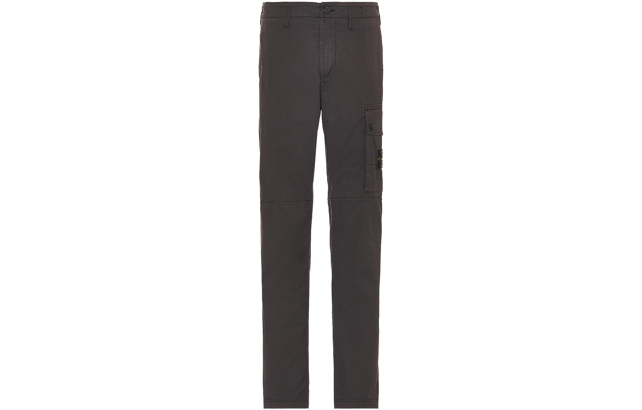 STONE ISLAND Logo Patch Cargo Pants Men’s Casual Black Grey. 771531410-V0065