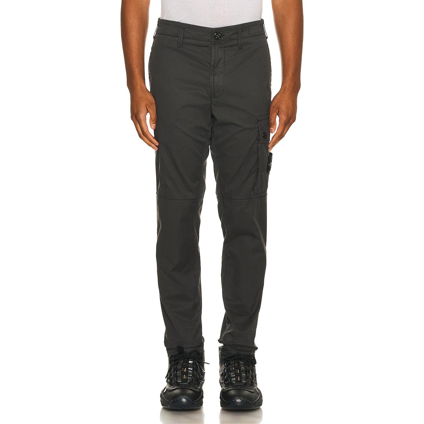 STONE ISLAND Logo Patch Cargo Pants Men’s Casual Black Grey. 771531410-V0065 圖 4