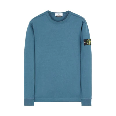 Stone Island Logo Patch Crewneck Long Sleeve Sweatshirt Men’s Blue 751564450-V0023
