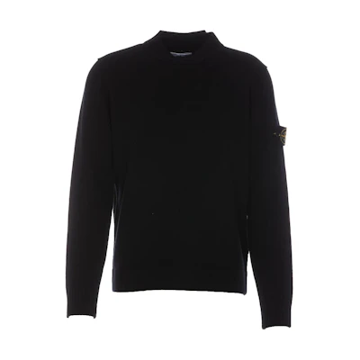 Stone Island Logo Patch Crewneck Long Sleeve Sweatshirt Black 7915522B6-V0029