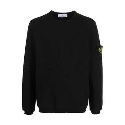 STONE ISLAND Logo Patch Crewneck Sweatshirt Black 771561351-V0029