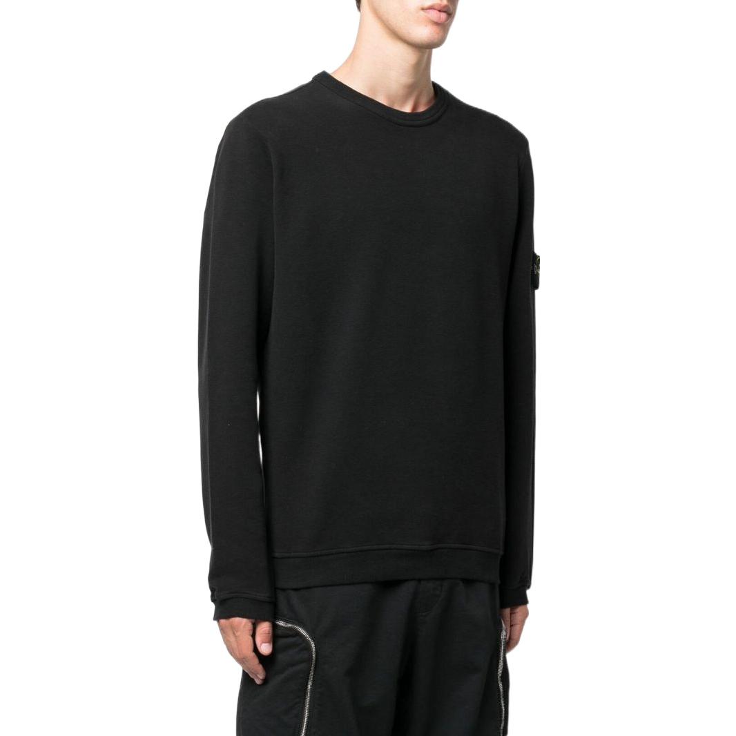 Purchase STONE ISLAND Logo Patch Crewneck Sweatshirt Hitam 771561351-V0029