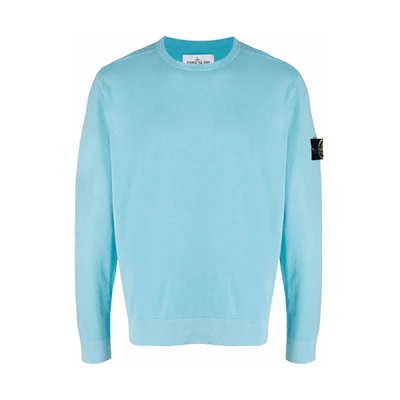 Stone Island Logo Patch Crewneck Sweatshirt Blue - 7415554D9-V0042