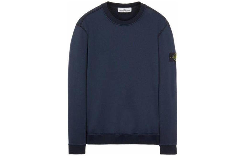 Stone Island Logo Patch Crewneck Sweatshirt Blue 791570726-V0020