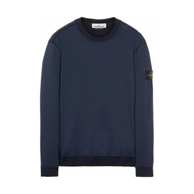Stone Island Logo Patch Crewneck Sweatshirt Blue 791570726-V0020