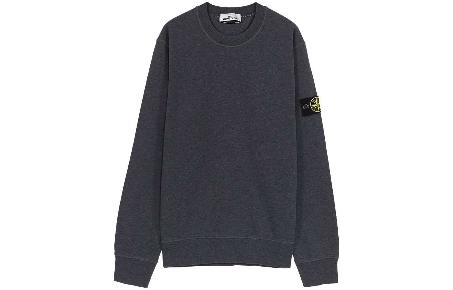 Stone Island Logo Patch Crewneck Sweatshirt Dark Gray 761563051-V0M67