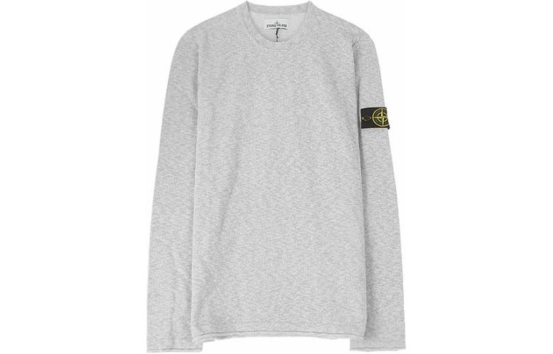 Stone Island Logo Patch Crewneck Sweatshirt Gray Mens 7215502B0-V1061