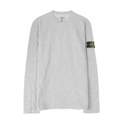 Stone Island Logo Patch Crewneck Sweatshirt Gray Mens 7215502B0-V1061