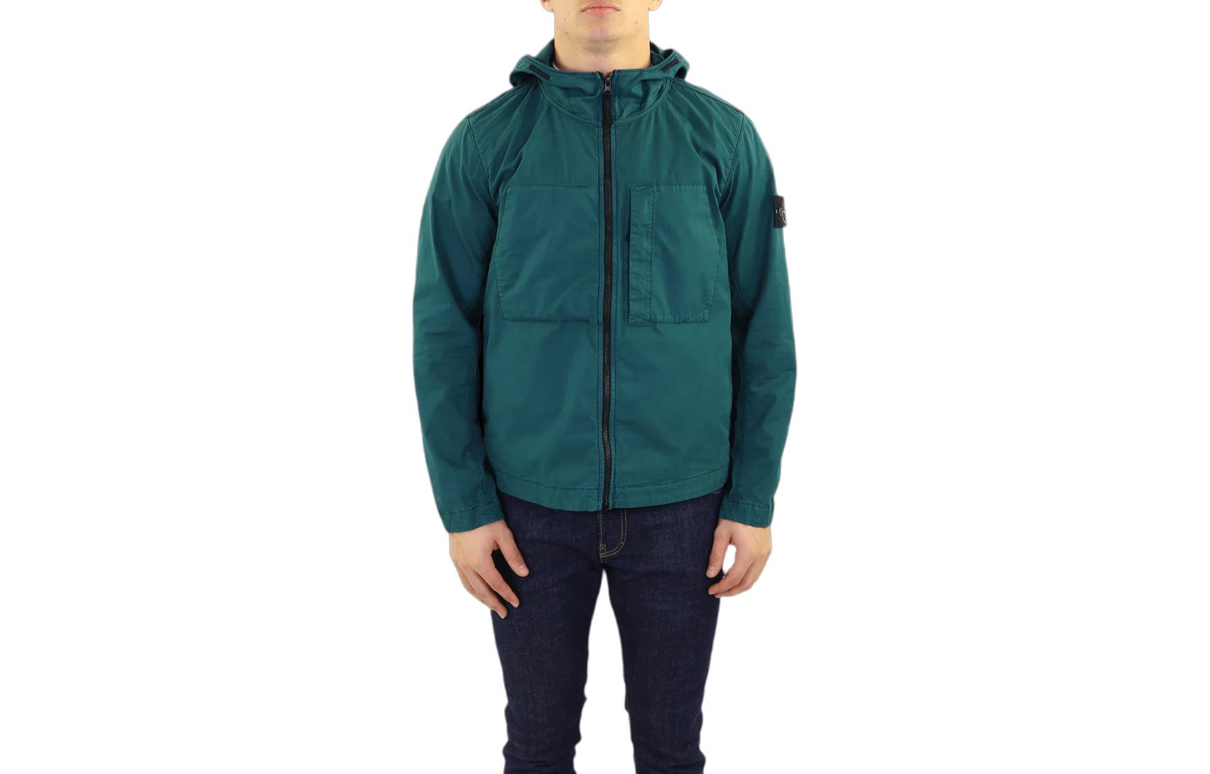 Stone Island Logo Patch Full-Zip Hoodie Jacket Green 781543310-V0053