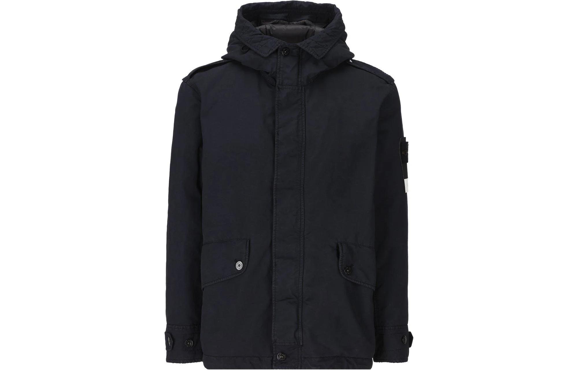 Stone Island Logo Patch Hooded Jacket Navy Blue Long Sleeve 791541349-V0020 圖 2
