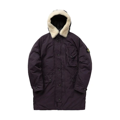 Stone Island Logo Patch Hooded Mid-Length Jacket Men’s Dark Burgundy 791570449-V0011