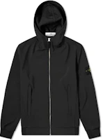 Stone Island Logo Patch Hooded Zip-Up Jacket Black 721540927-V0029 Stone Island Logo Patch Hooded Zip-Up Jacket Black 721540927-V0029