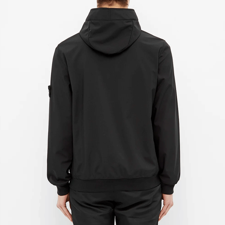 Stone Island Logo Patch Hooded Zip-Up Jacket Black 721540927-V0029 圖 5