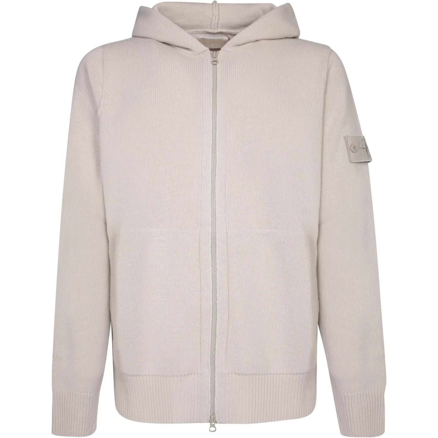 Stone Island Logo Patch Hooded Zip-Up Jacket Men’s Off-White 8115528FA-V0090