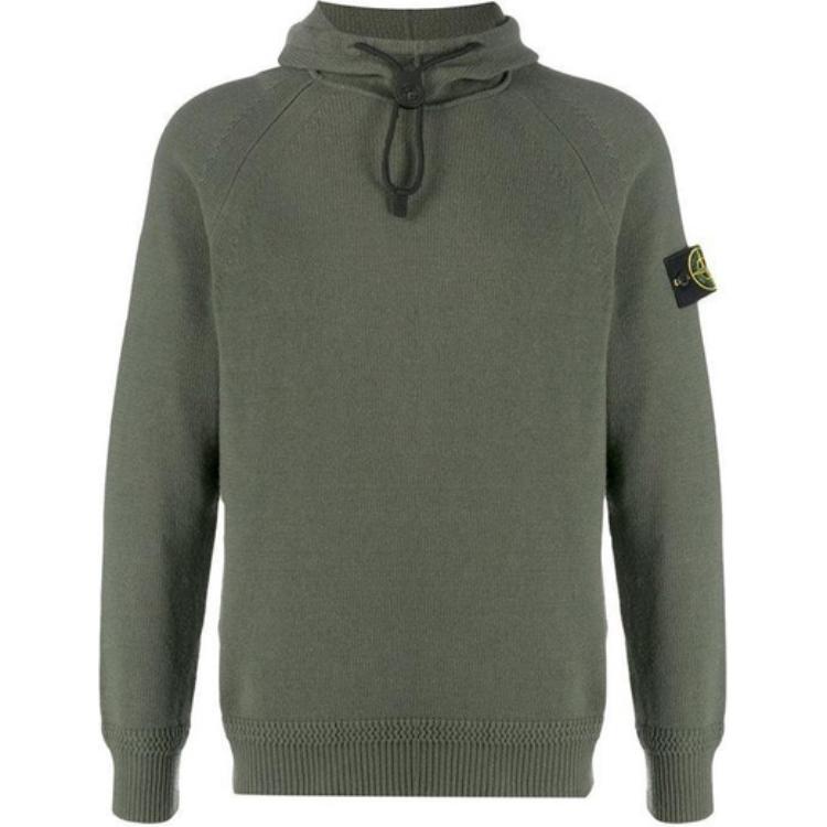 Stone Island Logo Patch Hoodie - Military Green 7315550A7-V0059