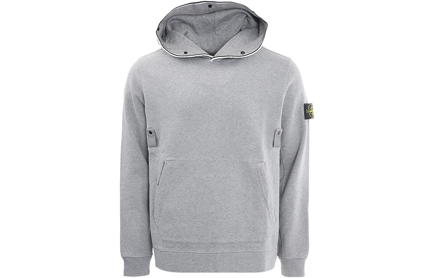 Stone Island Logo Patch Hoodie Pullover Grey 751560620-V0M64