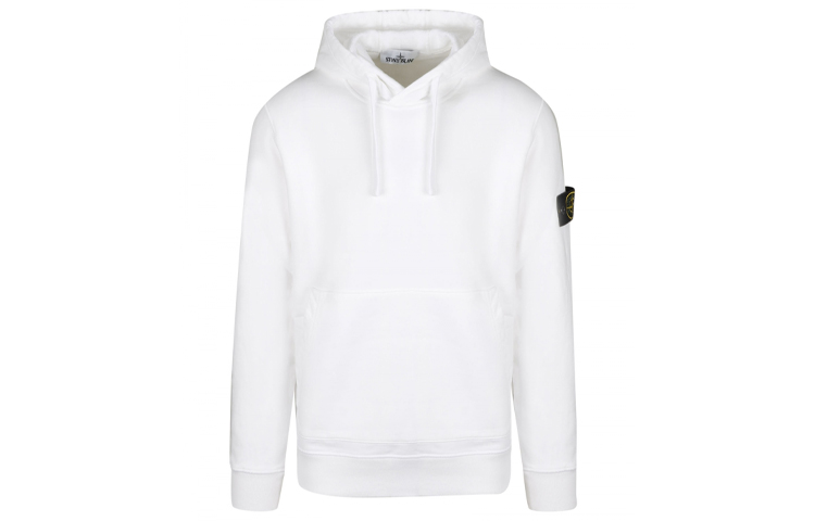 STONE ISLAND Logo Patch Hoodie Unisex White 731564120-V0001