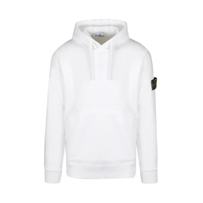 STONE ISLAND Logo Patch Hoodie Unisex White 731564120-V0001