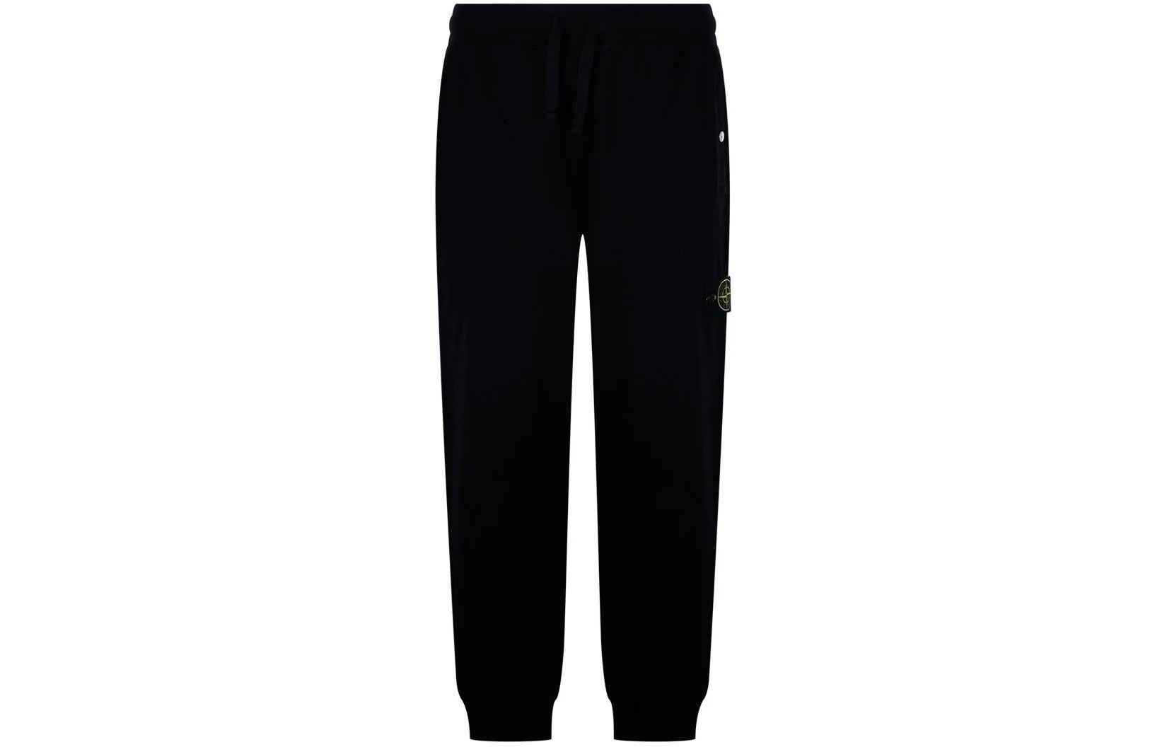 Stone Island Logo Patch Knit Jogger Pants  Black. 801563260-V0029