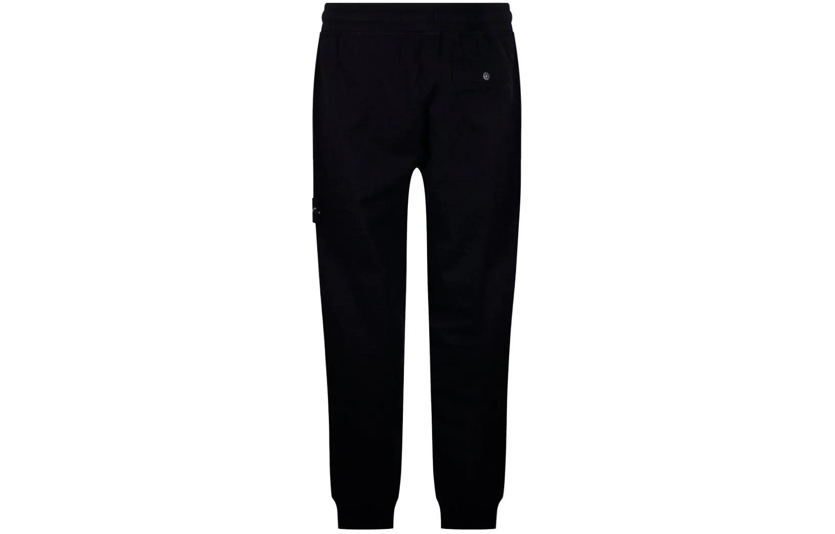 Lookbook 스톤아일랜드 로고 패치 니트 조거 팬츠 블랙. 801563260-V0029