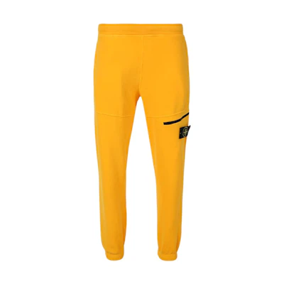 STONE ISLAND Logo Patch Knit Jogger Pants Yellow Athletic Wear 771561251-V0030