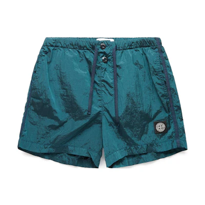STONE ISLAND Logo Patch Mid-Waist Casual Shorts Green . 1015B0643-V0053