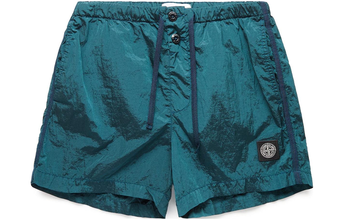 STONE ISLAND Logo Patch Mid-Waist Casual Shorts Green . 1015B0643-V0053 圖 2