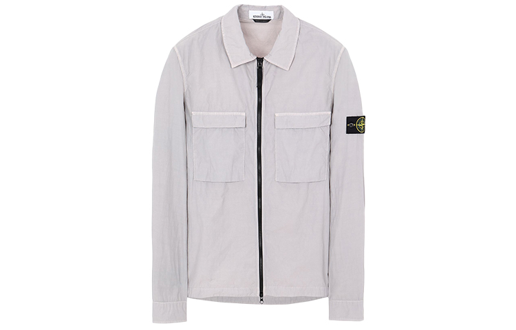 Stone Island Logo Patch Nylon Jacket Lavender Gray Outdoor Coat 721511102-V0064