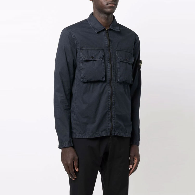 Sizing Chaqueta Stone Island Logo Patch Bolsillo Manga Larga - Azul Marino 7515113WN-V0120