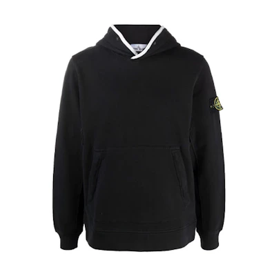 Stone Island Logo Patch Pullover Hoodie Men’s Black 751560620-V0029