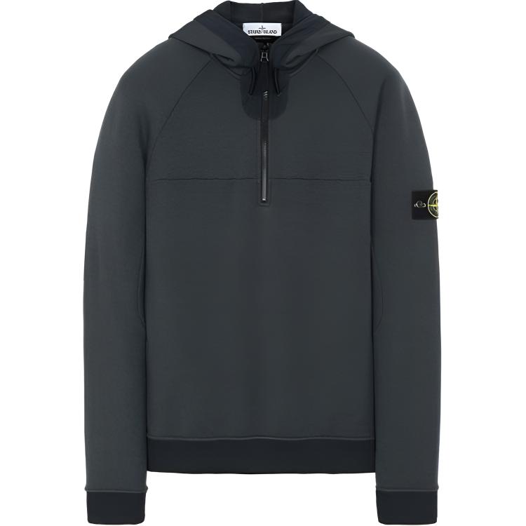 Stone Island Logo Patch Pullover Hoodie Men’s Dark Grey 731561647-V0067