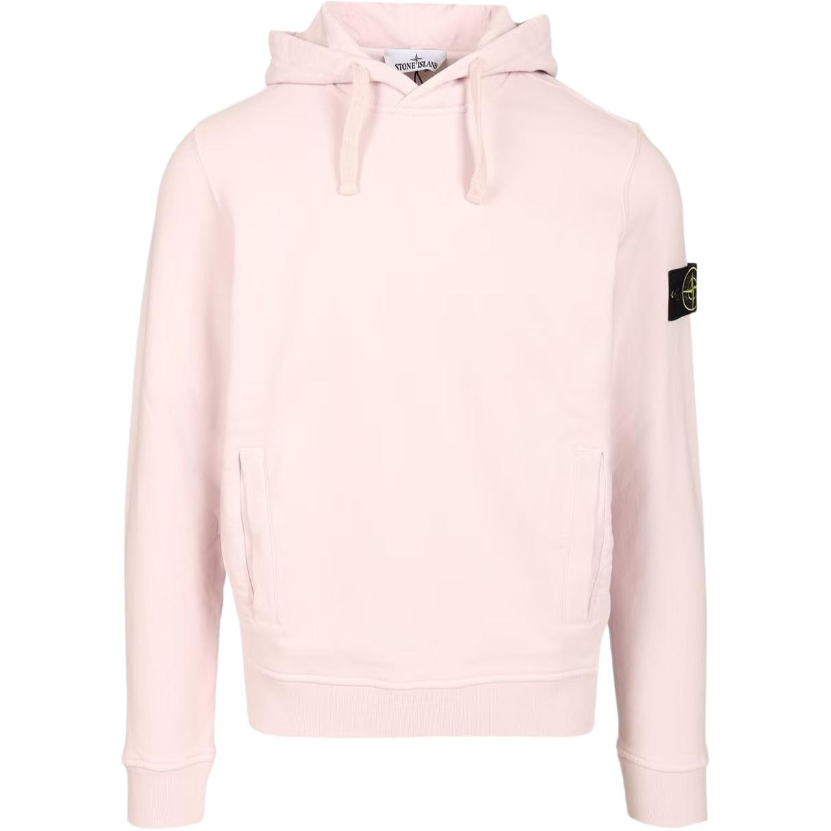Stone Island Logo Patch Pullover Hoodie Unisex Pink 801564151-V0080