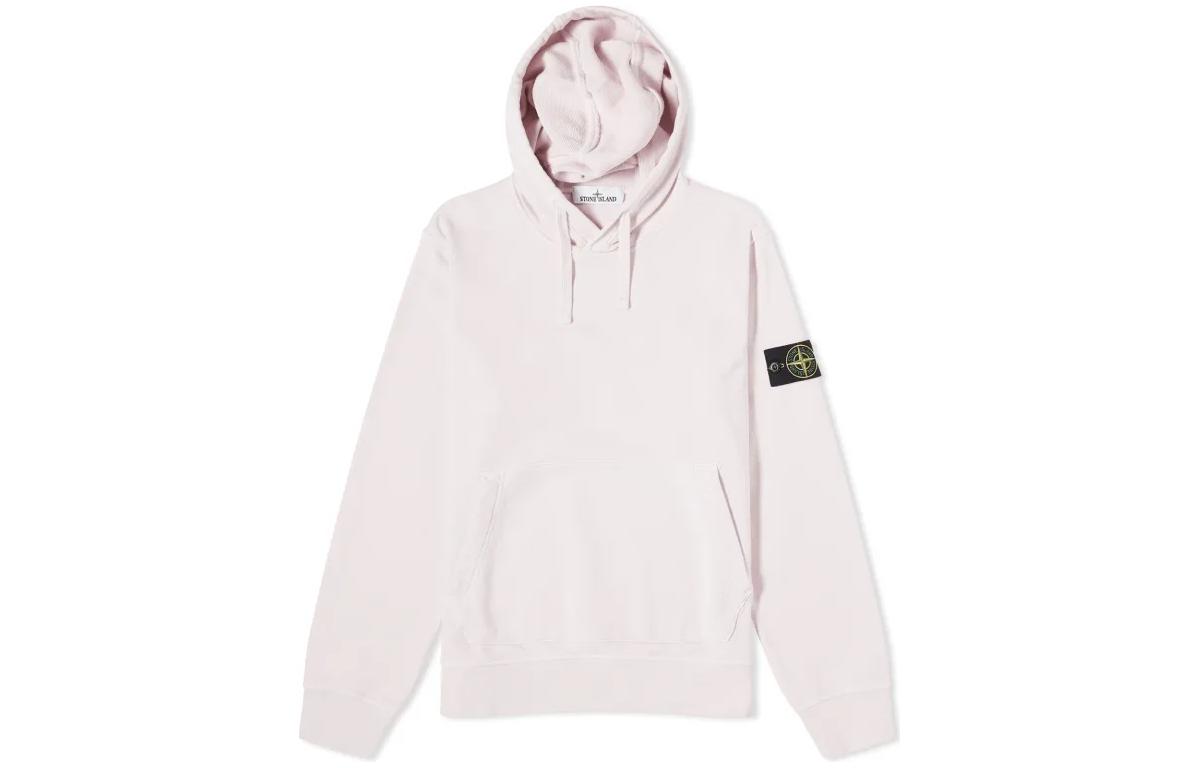 Stone Island Logo Patch Pullover Hoodie Unisex Pink 801564151-V0080 圖 2