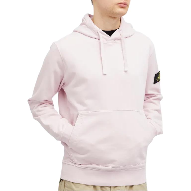 Stone Island Logo Patch Pullover Hoodie Unisex Pink 801564151-V0080 圖 4