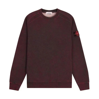 Stone Island Logo Patch Pullover Sweatshirt Men’s Maroon Long Sleeve 731562290-V2M87
