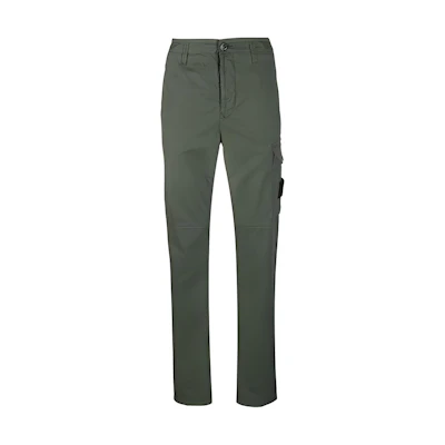 STONE ISLAND Logo Patch Solid Color Casual Cargo Pants for Men. 751531410-V0055