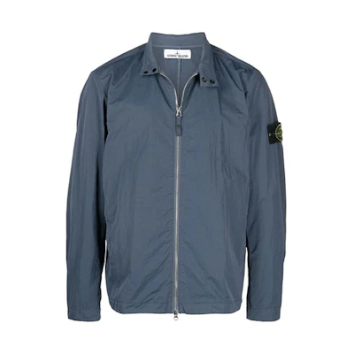 Stone Island Logo Patch Stand Collar Blue Jacket Edition 741543833-V0024